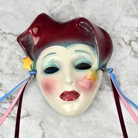 Vintage Clay Art Female, Art Deco Mask - Picture 1 of 10